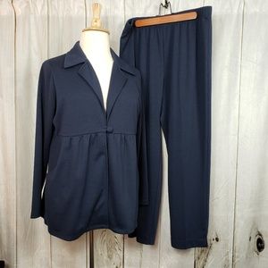 Susan Graver Navy Jacket and pants XL